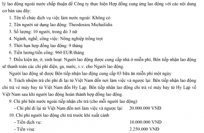 Phiếu trả đơn hàng tuyển dụng Hy Lạp
